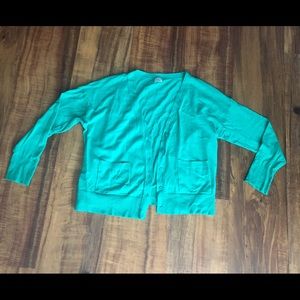 Green v-next button down Cardigan